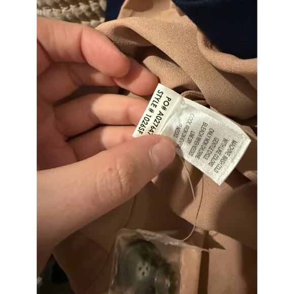 41 Hawthorn Crue Double Breasted Belted Trench PeaCoat Jacket Navy Blue Large - Picture 7 of 12